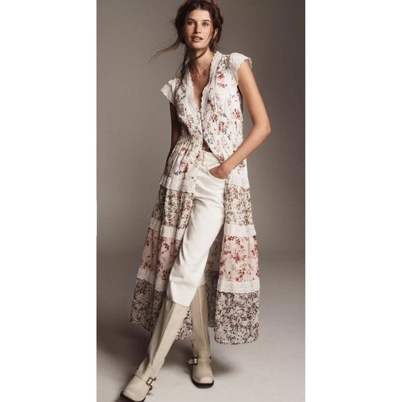 Anthropologie Dresses & Skirts - Anthropologie Peregrine Tiered Deco Midi Dress Medium Floral Boho Cottagecore